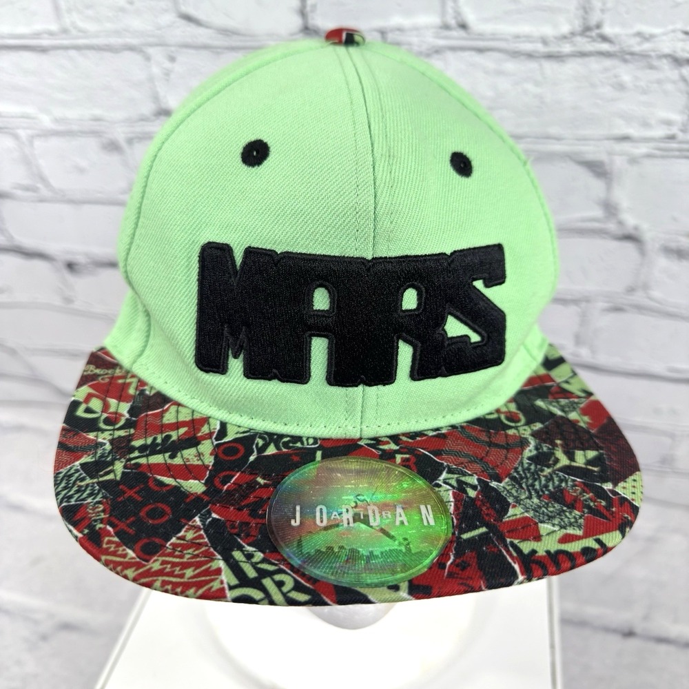 Jordan Jumpman Mars Snapback Hat Youth Adjustable‎ Green Graffiti Brim Cap